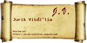 Jurik Vitália névjegykártya